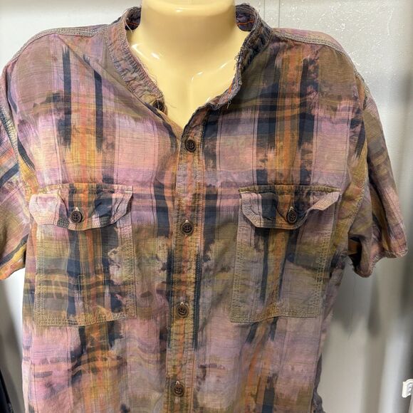 Painted Oyster M/L handmade upcycled top shirt button up boho - Picture 3 of 7